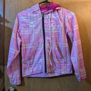 Alycium Girls Pink Zip Jacket With Hood